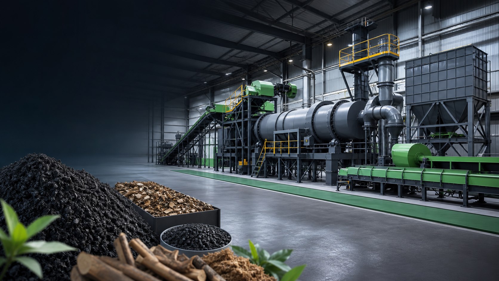 Advanced biomass carbonization production system