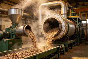 Biomass pellet drying system